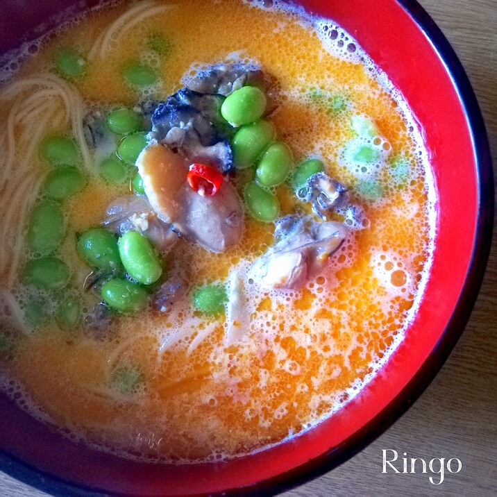 豆乳を使って！濃厚海鮮にゅうめん♬